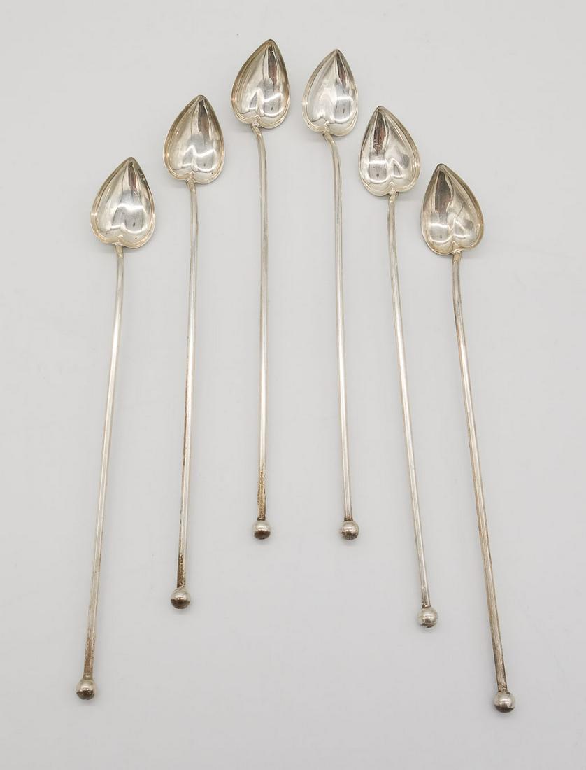 Vintage Watson Co Sterling Silver Mint Julep Straw Spoons (1 of 5)