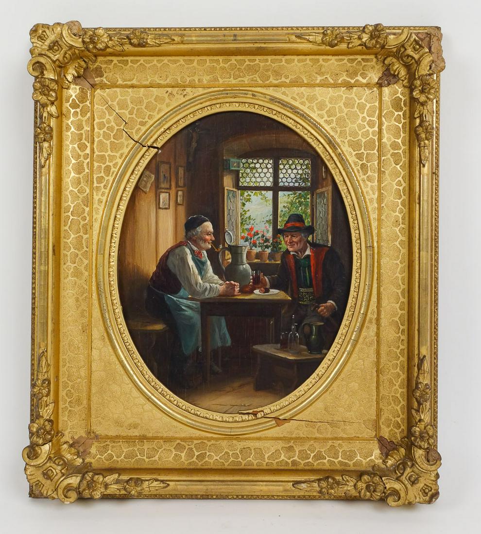 Antique Rudolf Klingsbogl European School Interior Genre Oil Painting (1 of 5)