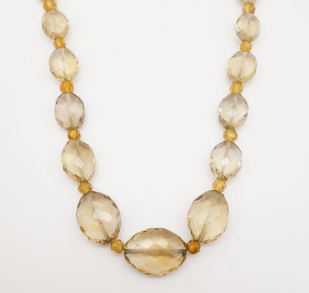 Vintage Faceted Citrine Bead Necklace w 14K Gold Clasp (1 of 4)