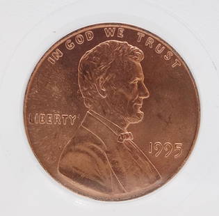 PCGS Certified 1995 1 Cent Penny Error Doubled Die Obverse MS67RD: This is a PCGS certified slabbed 1995 One Cent Penny with a doubled Die Obverse. The error coin is graded as MS67RD. Numbered 3127.67/03876594. The slab is 3 1/4 x 2 1/2"