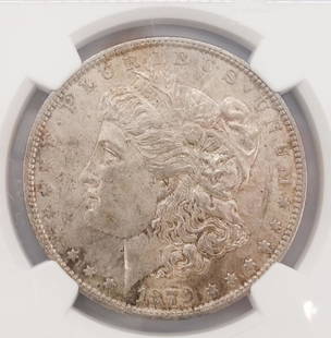 NGC Certified 1879-O $1 Silver Morgan Dollar Coin MS63: This is a NGC certified slabbed 1879-O Morgan silver dollar graded as MS63. Numbered 3914349-007. 