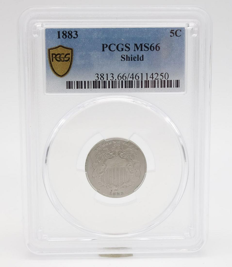 US 1883 Shield 5 Cent Nickel PCGS MS66 (1 of 4)