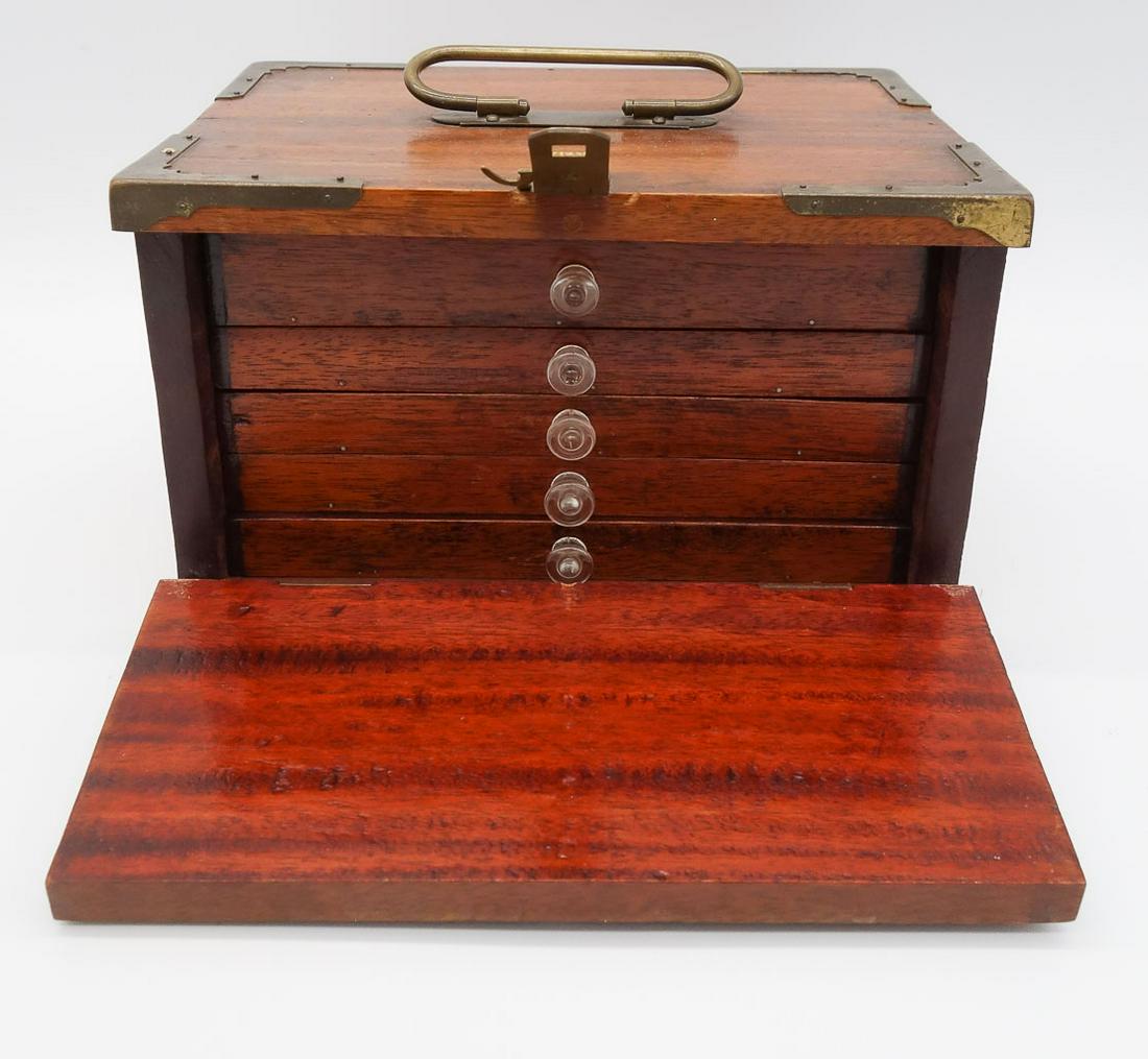 Vintage Mahogany and Brass Cased Mahjong Game Set w 148 Tiles (1 of 13)