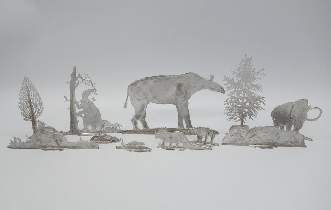 Vintage 1960s/70s HS Brumm 37 Dinosaur and Prehistoric Flat Model Figures (1 of 10)