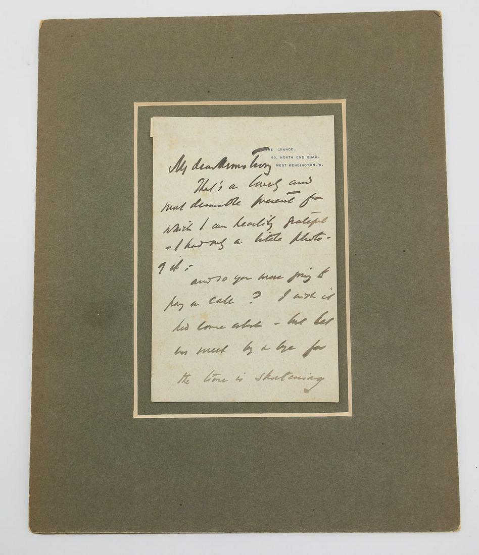 Autographed Signed Letter ALS Edward Burne-Jones (1 of 8)
