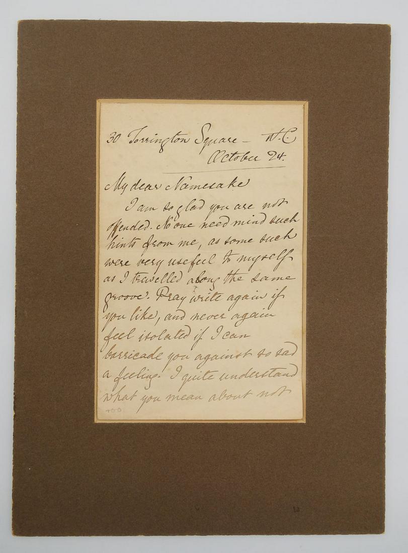 Autographed Signed Letter ALS Christina Rossetti "Sappho" Women's Rights (1 of 6)