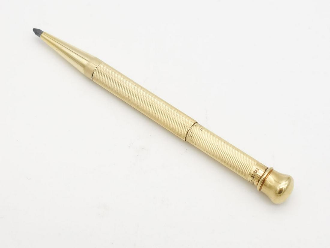 Antique 14K Gold Mechanical Extendable Bridge Pencil (1 of 4)