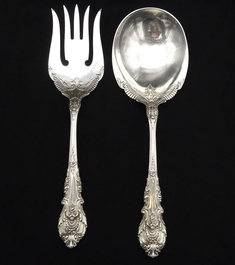 Vintage Sterling Silver Wallace Sir Christopher Spoon Fork Salad Serving Set No Mono (1 of 6)