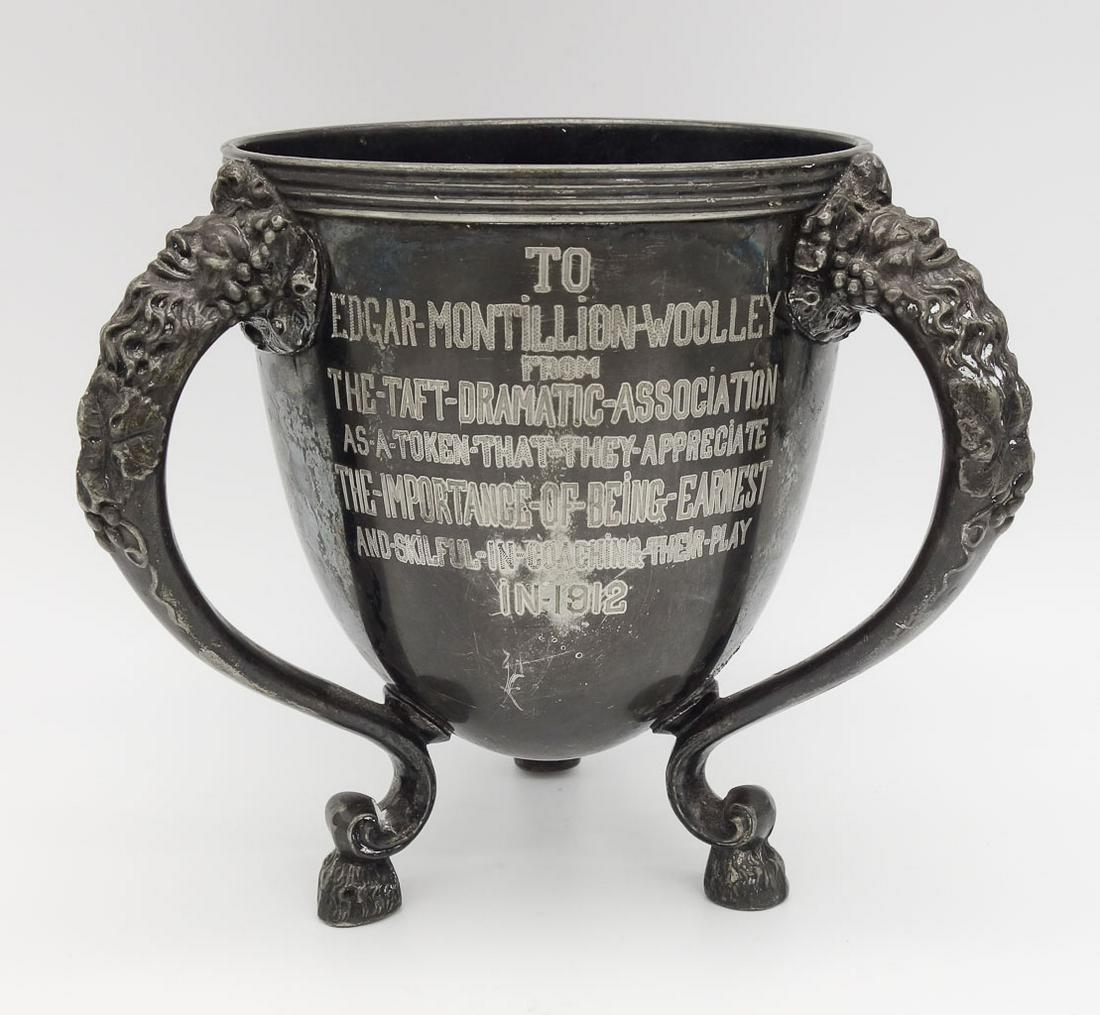 Antique 1912 Adelphi Silver SP Loving Cup Acting Drama Coaching Award to Monty Woolley (1 of 8)