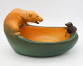 Vintage Charles Arvesen for P. Ipsens Enke Denmark Pottery Polar Bear and Seal Bowl