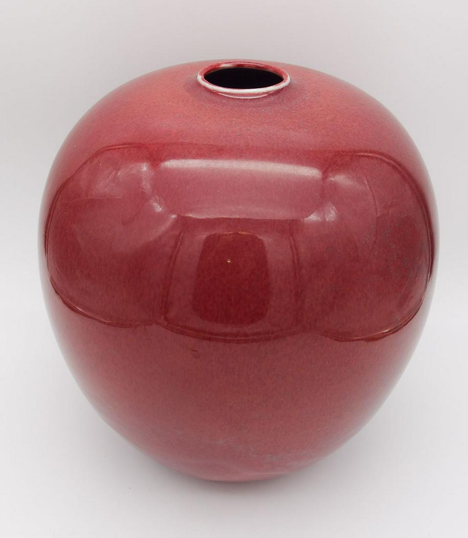 Vintage Signed Cliff Lee Large Oxblood Glaze Porcelain Hand Thrown Vase (1 of 10)