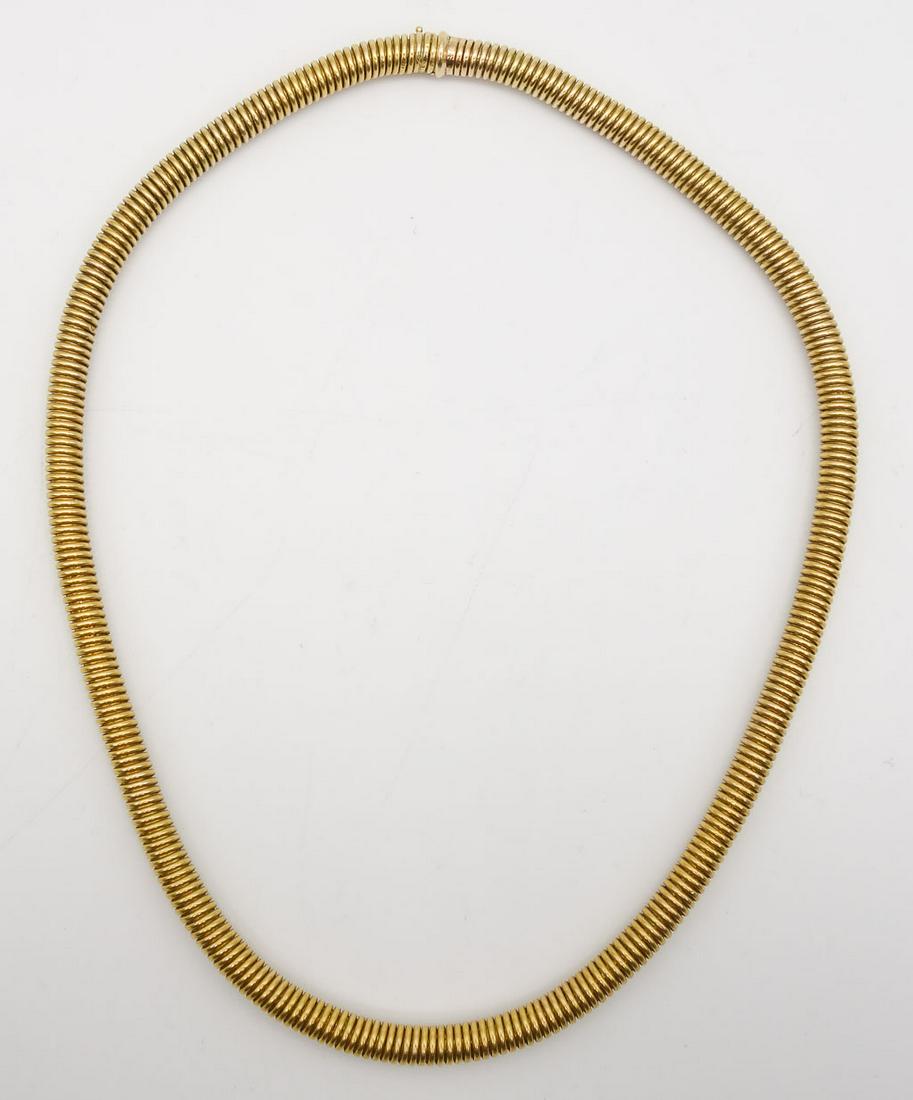 Antique 14K Gold French Slinky Style Coil Necklace Signed Auguste Leroy & Cie 16" (1 of 5)
