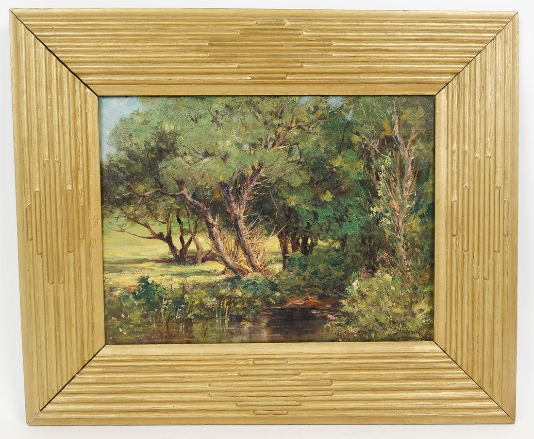 Arthur E Blackmore Original Signed Trees and Stream in Landscape Oil Painting (1 of 5)