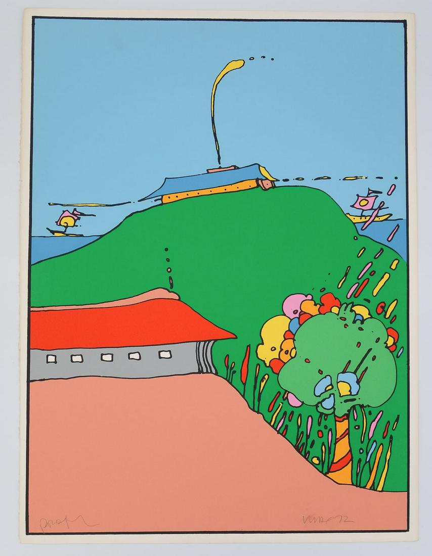 Peter Max Pop Art Serigraph Print (Artist) Proof Peaceful Place 1972 on Arches (1 of 5)