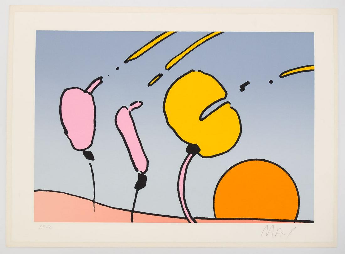 Peter Max Pop Art Serigraph Print Flowers in Sunrise AP/2 Artist Proof (1 of 4)