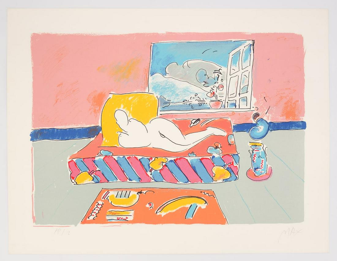 Peter Max Pop Art 1978 Serigraph Print "By The Window" Signed AP/12 on Arches (1 of 5)