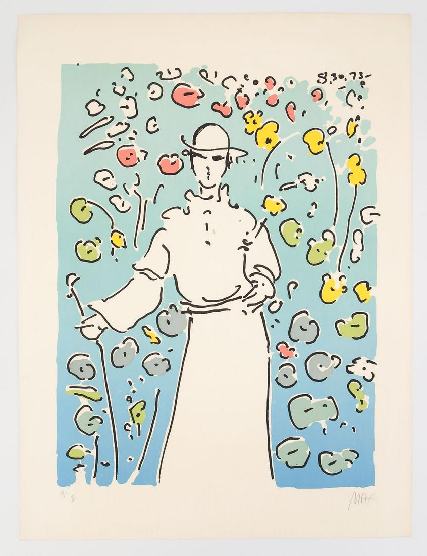 Peter Max Pop Art Serigraph Print Monk in Garden AP/V Artist Proof on Arches (1 of 5)