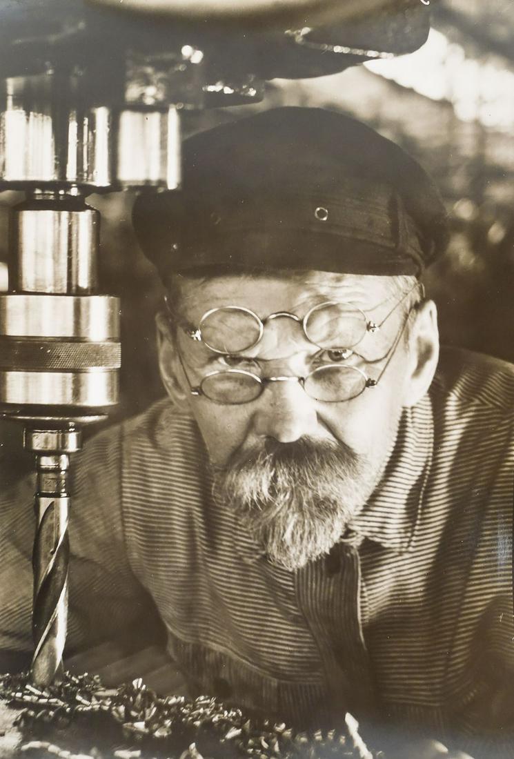 Margaret Bourke-White BW Photograph Russian Machinist from Darien, Connecticut Estate (1 of 8)