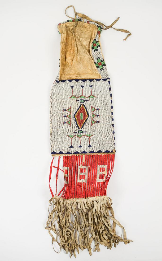 Antique Sioux Native American Beaded Hide Tobacco Bag (1 of 6)