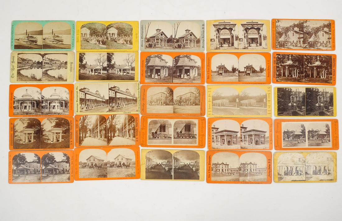 Antique Lot 25 Saratoga Springs NY Real Photo Stereoviews Natural Springs incl Seneca Ray Stoddard (1 of 7)