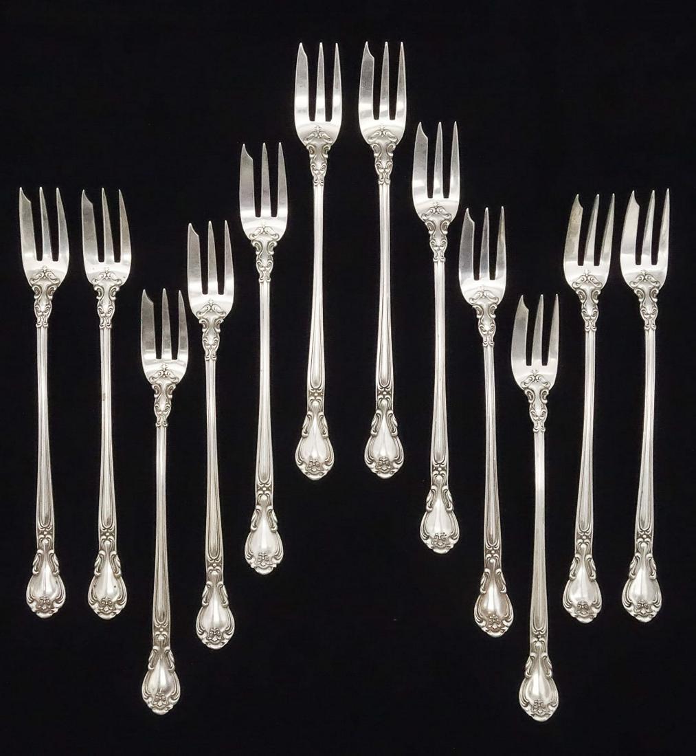 Antique Set 12 Gorham Chantilly Sterling Silver Seafood Cocktail Forks Old Mark No Monogram (1 of 4)