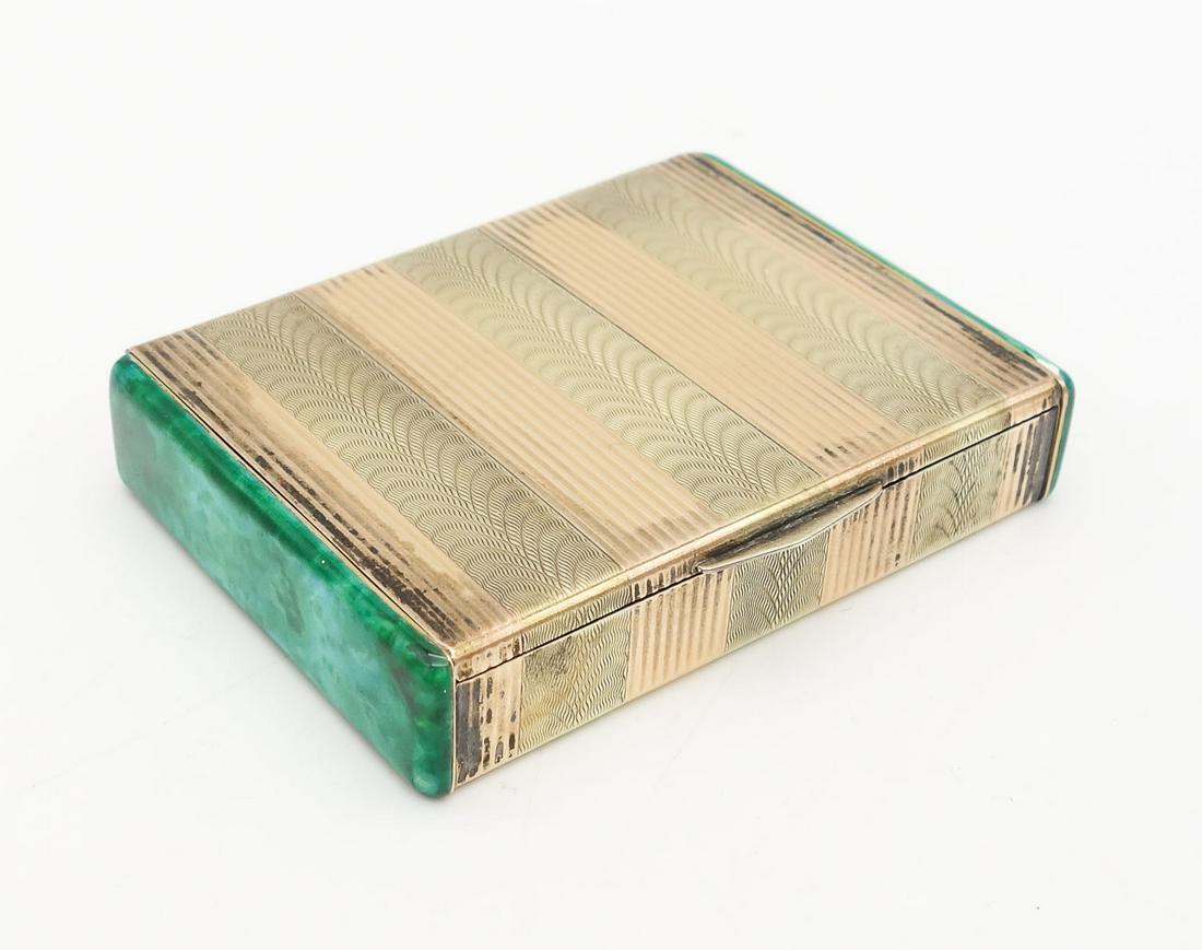 Antique Art Deco Sterling Silver 14K Gold Enamel Udall and Ballou Cigarette Box (1 of 8)