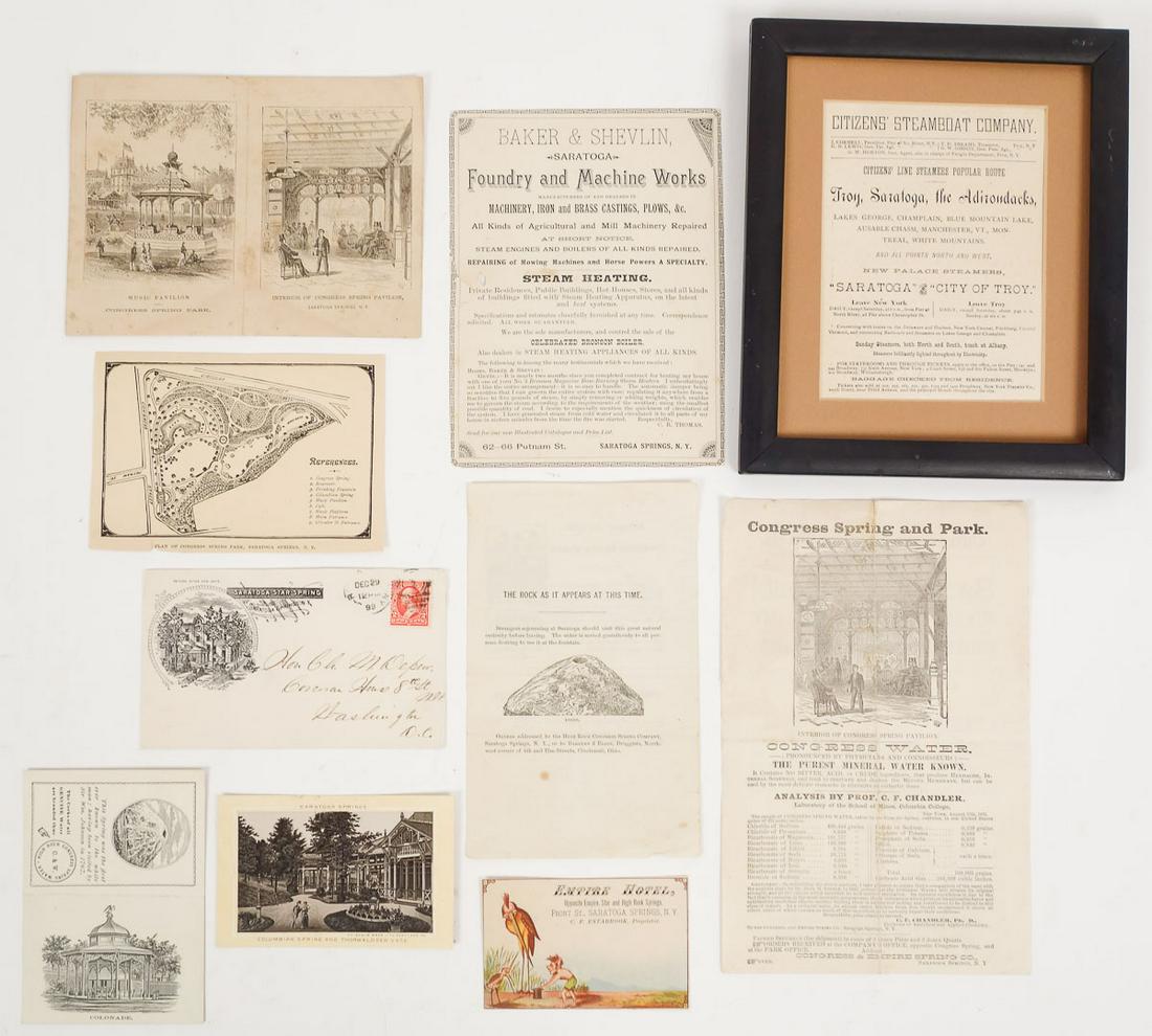 Antique Lot Saratoga Springs NY Natural Springs Broadsides, Advertisements, Ephemera (1 of 2)