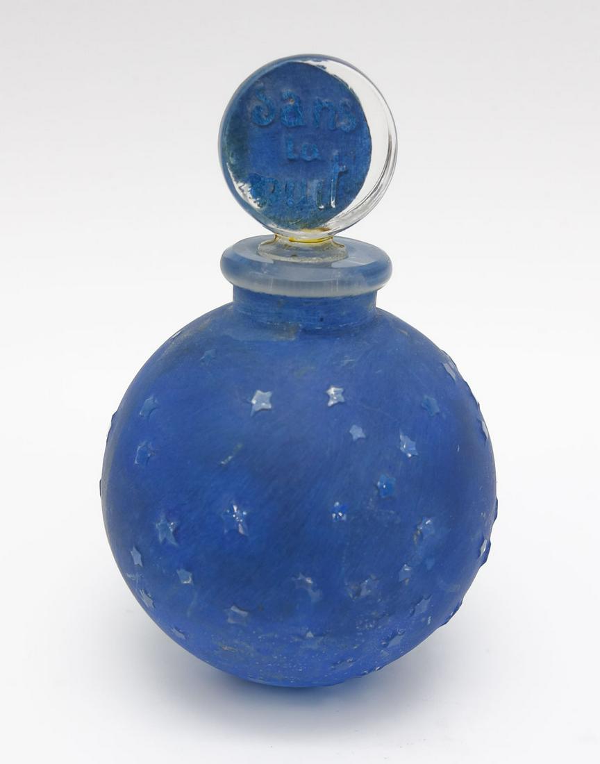 Art Deco Lalique Designed Dans La Nuit Blue Perfume Bottle w Stars for Worth Paris in Orig Box (1 of 20)