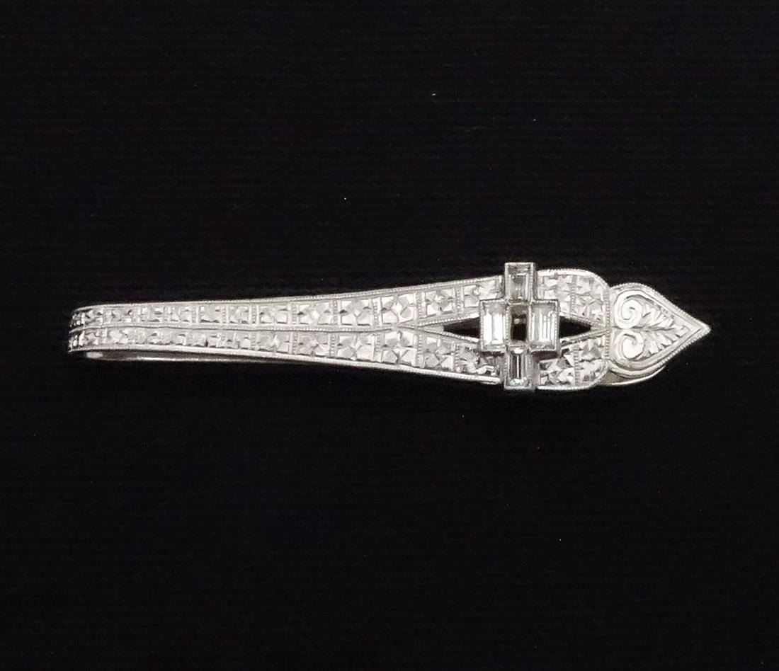 Antique Art Deco Platinum Diamond Tie Clip (1 of 4)