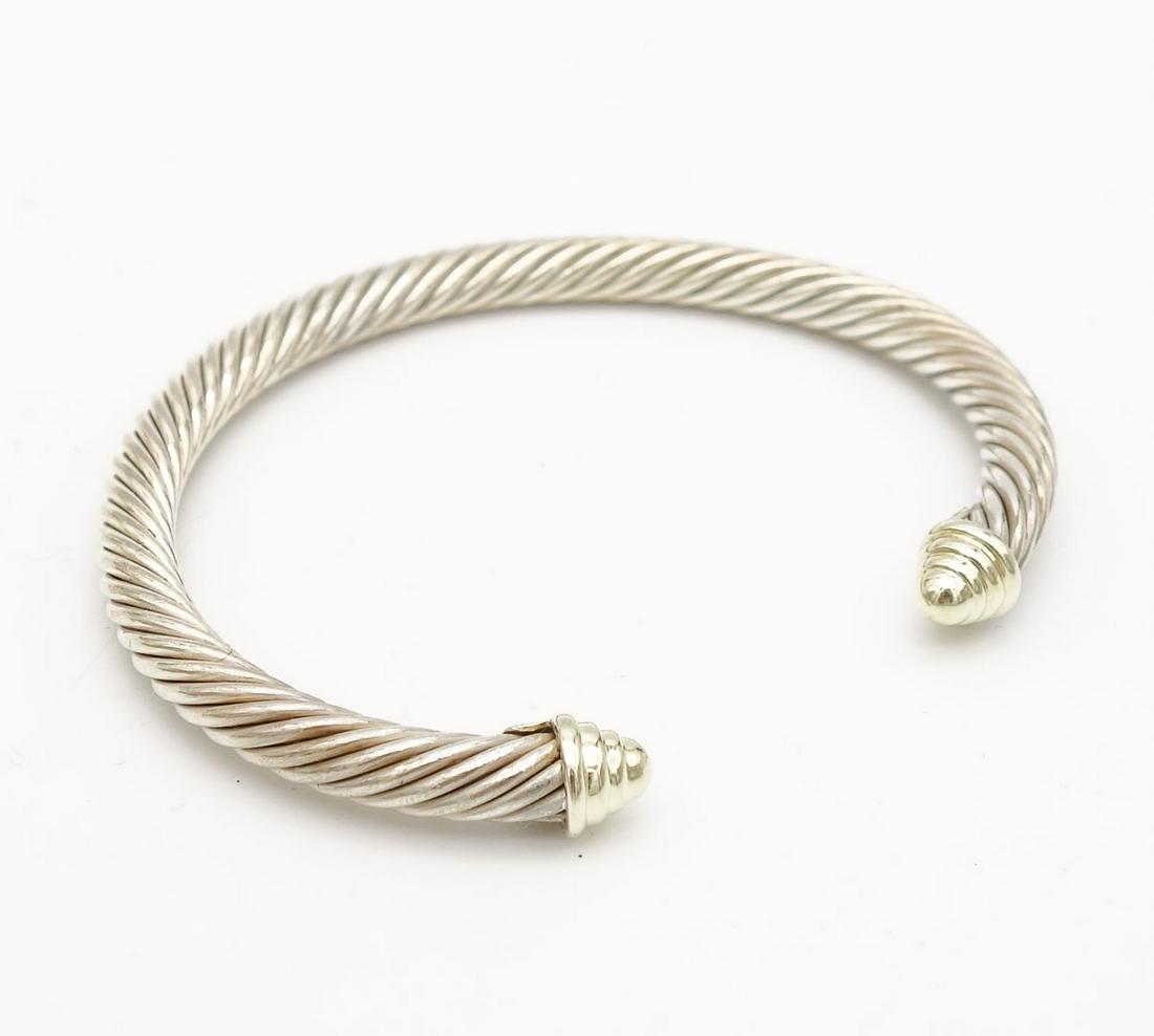 Vintage David Yurman Cable Classics Sterling Silver & 14K Yellow Gold Bracelet (1 of 7)