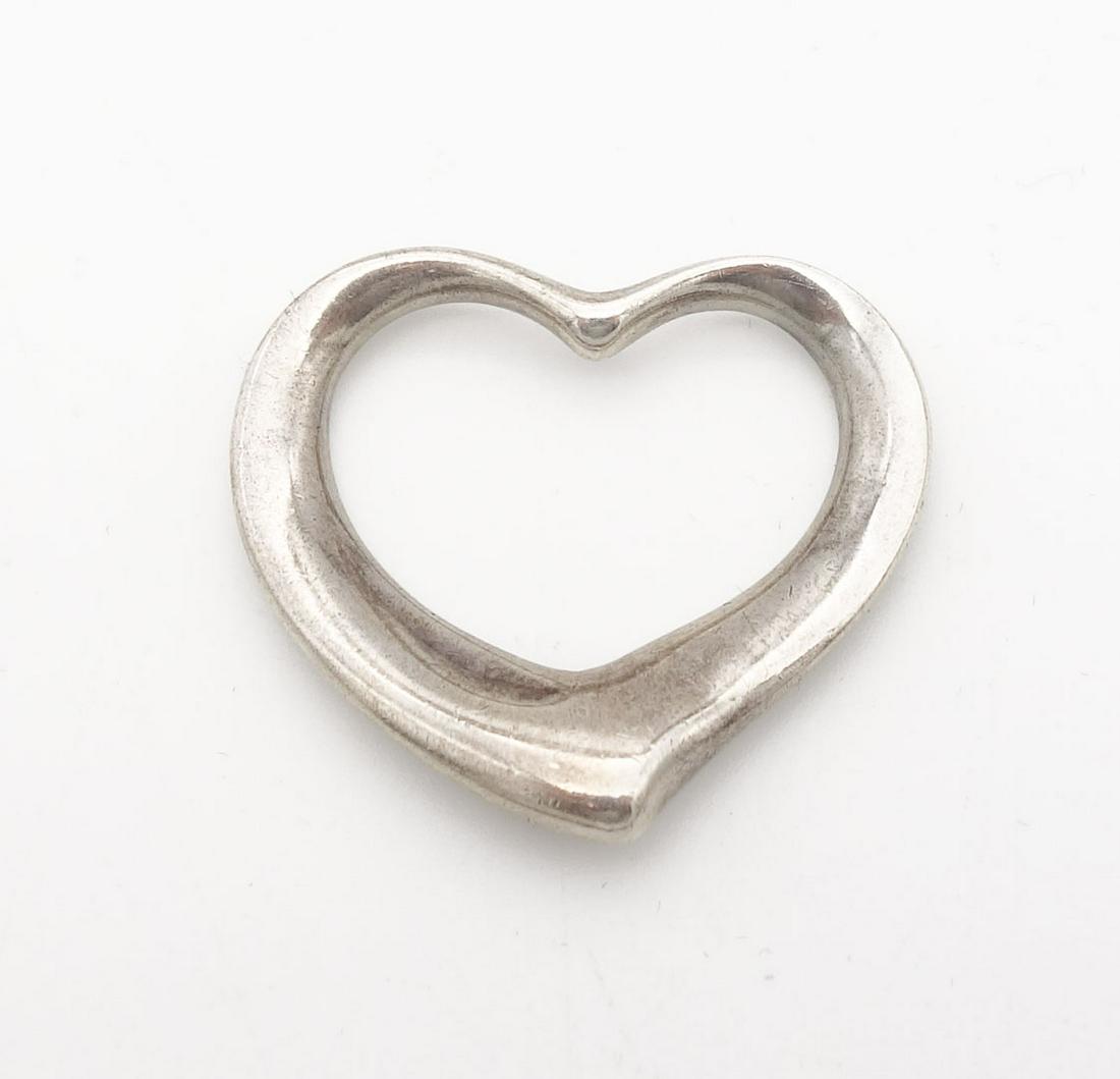 Vintage Tiffany Elsa Peretti Sterling Silver Open Heart Necklace Pendant (1 of 4)