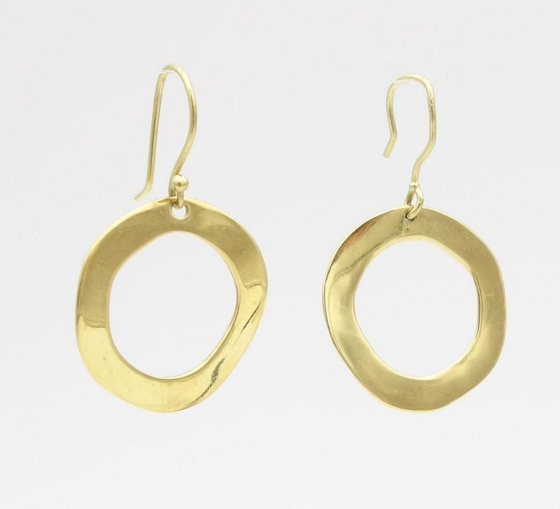Vintage 18K Gold Ippolita Circle Dangle Earrings (1 of 5)