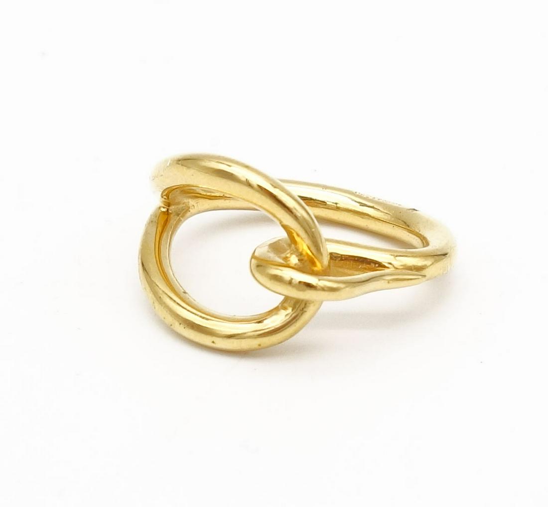 Designer French Hermes Gold Tone Hook Scarf Ring (1 of 7)
