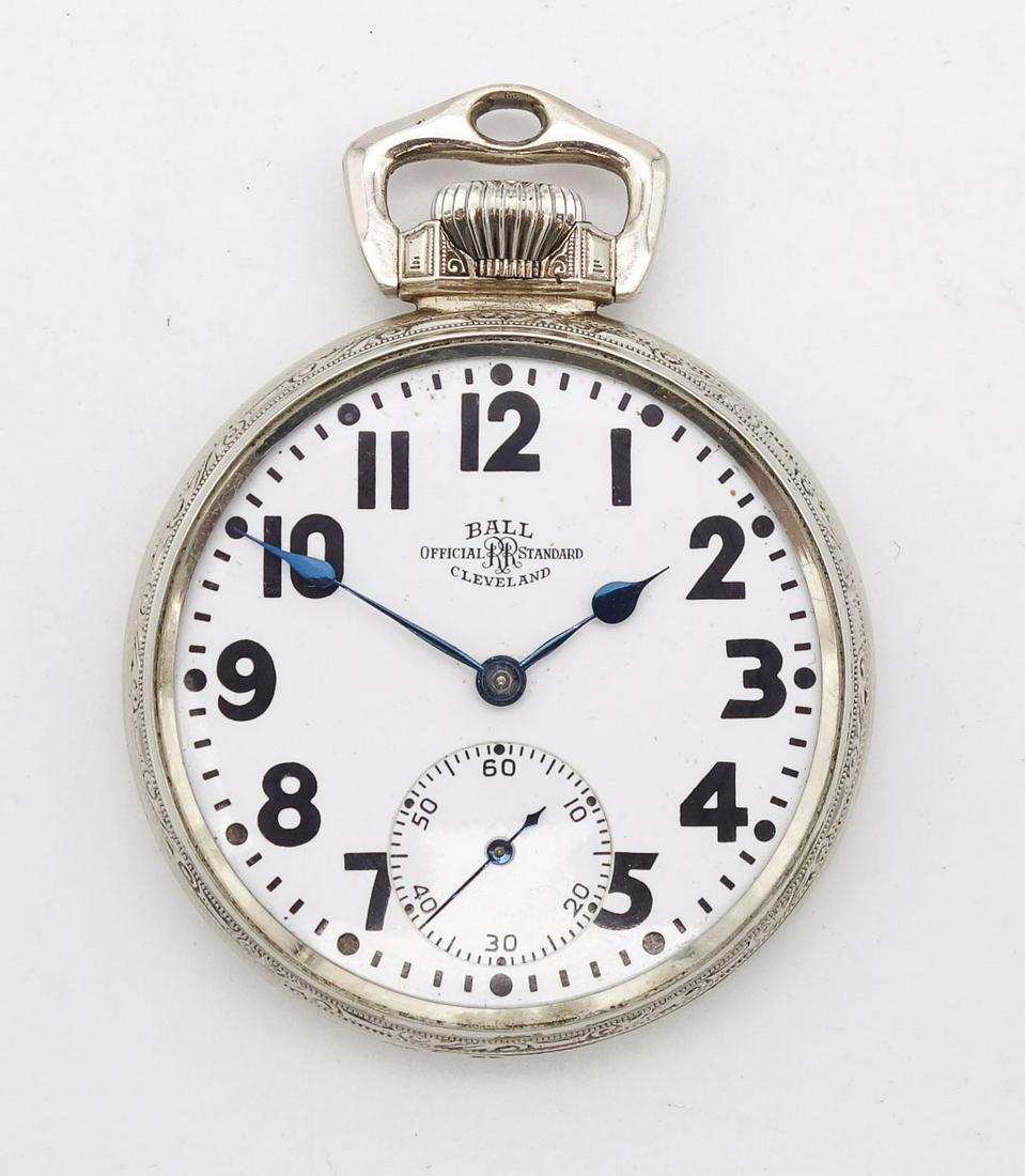 Vintage Ball 999P Official Standard 21J Railroad Pocket Watch (1 of 4)