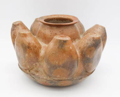 Pre-Columbian Protoclassic Colima Pottery Phytomorphic Vessel 100-B.C. -250 A.D.: This is a Pre-Columbian Protoclassic Colima pottery phytomorphic vessel. Dating to circa 100 B.C.-250 A.D. Purchased from Sotheby's in thier Pre-Columbian sale #5937 held on November 20th, 1989. This