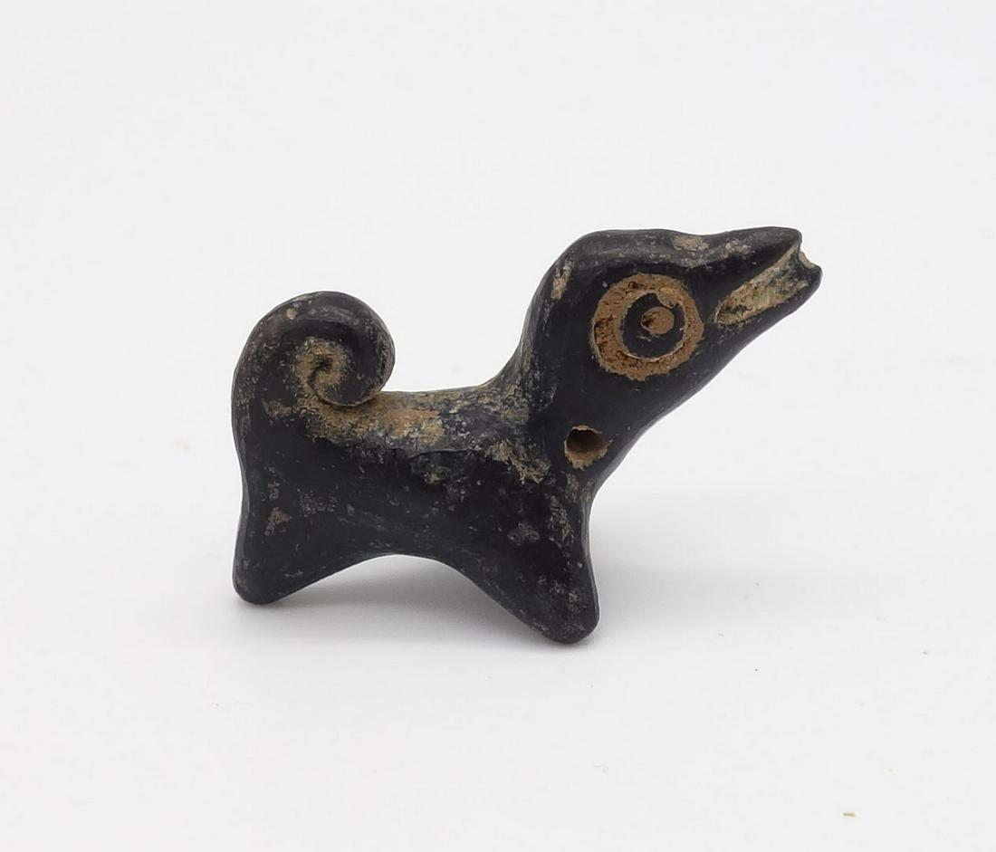Pre-Columbian Black Glazed Redware Pottery Figurine Pendant (1 of 4)