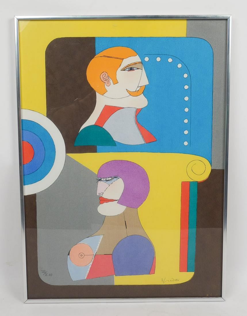 Signed Richard Lidner VIII/X Artist's Proof Color Lithograph Print (1 of 5)