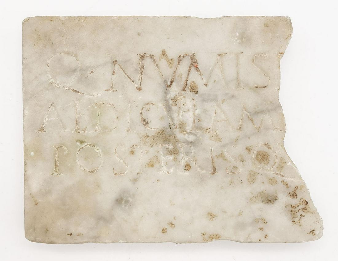 Roman Chisel Inscribed Marble Fragment (1 of 4)