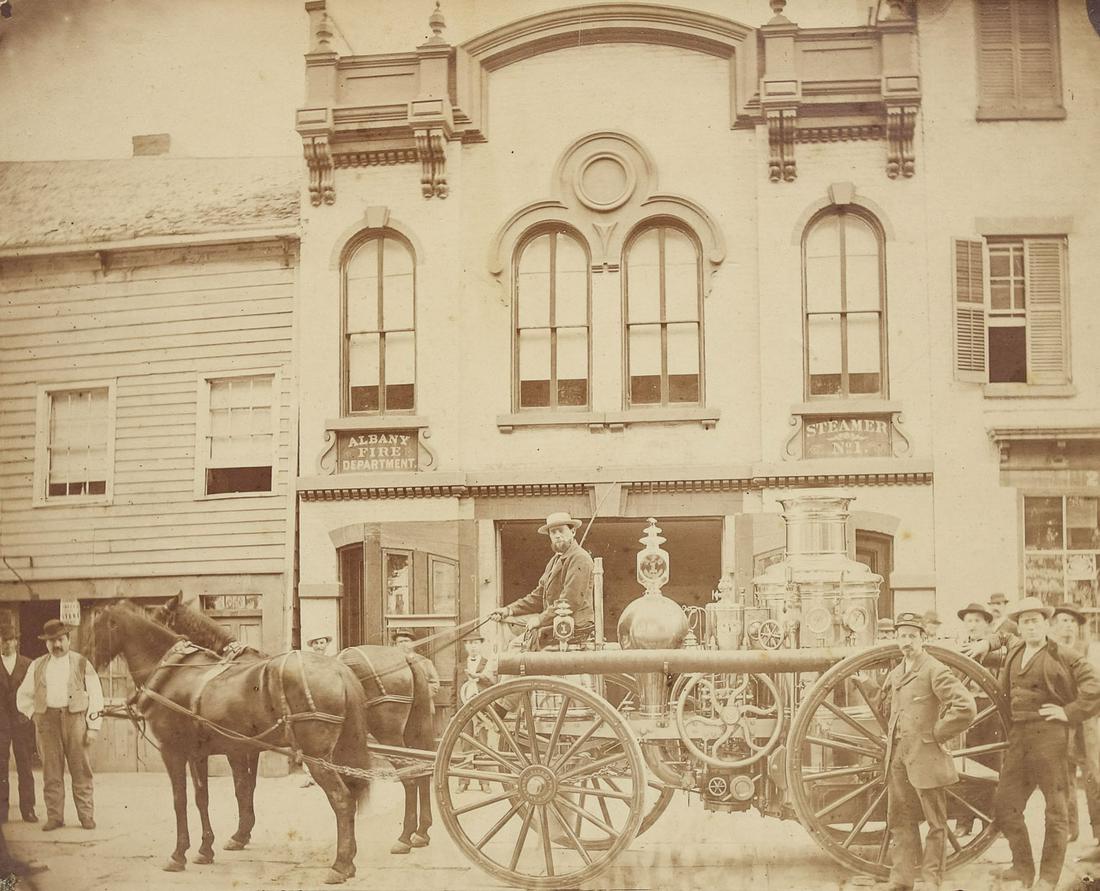 19th Century Albany NY Fire Department Steamer No. 1 Albumen Photograph (1 of 9)