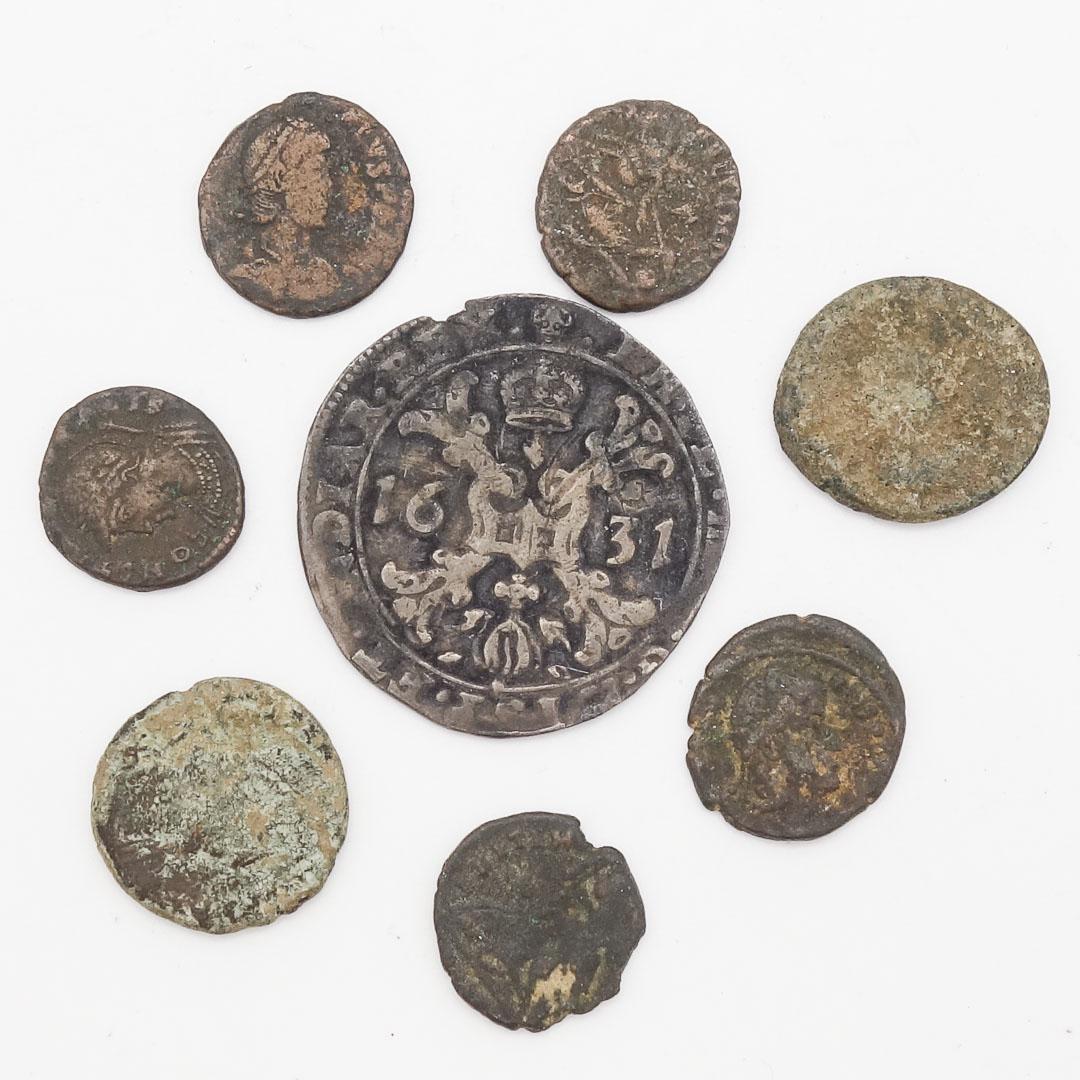 Group of 8 Ancient and Antique Coins incl 1631 Burgundy Silver Dole (1 of 4)