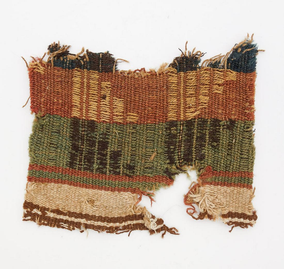 Pre-Columbian Multicolor Step Pattern Woven Textile Fragment (1 of 3)