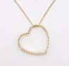 Vintage Garavelli 18K Gold Diamond Open Heart Necklace Pendant