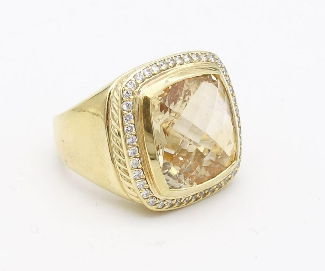 Vintage David Yurman 18K Gold Citrine Diamond Ring Size 6.75 (1 of 7)