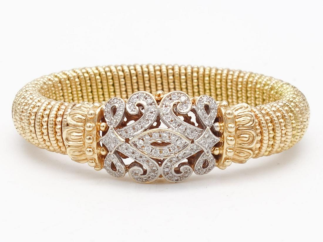 Vintage Alwand Vahan 14K Gold Diamond Filigree Bracelet (1 of 9)