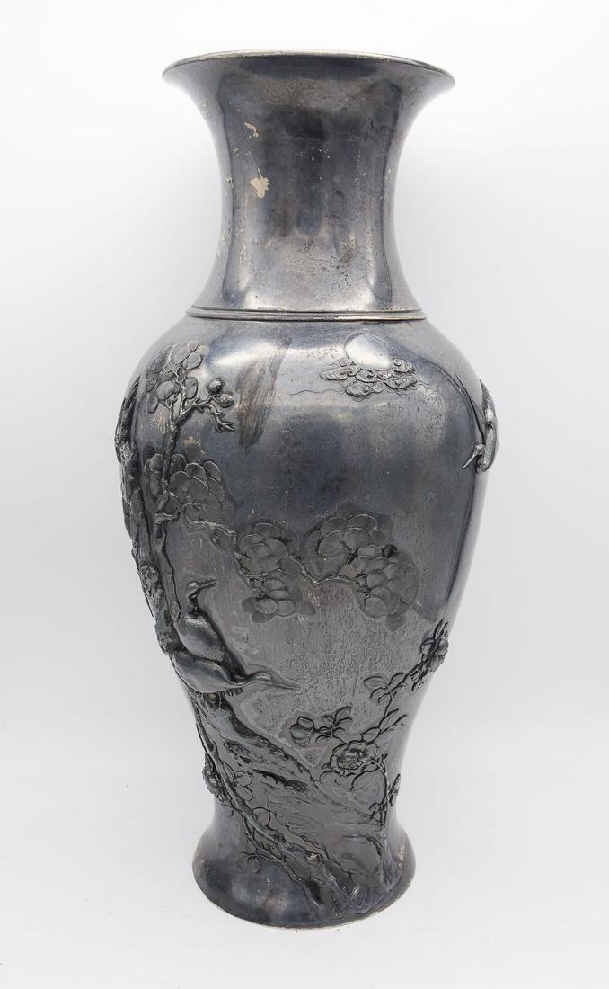 Antique Chinese Export Birds Blossom Landscape Vase 17.5" (1 of 10)