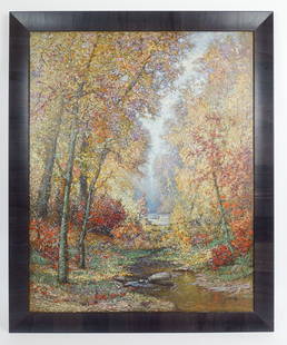 Original Signed Albert Insley Hudson River School The Glory of Autumn Nanuet Rockland County NY: This is an original signed Hudson River School painting by well-listed artist Albert Babb Insley (American, 1842-1937). His memberships included the Boston Arts Club, Brooklyn Art Association, Nanuet