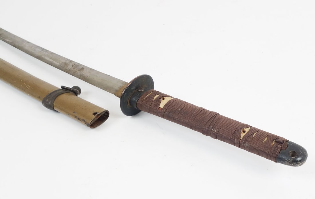 Antique Signed Japanese Katana Sword w Scabbard (1 of 17)