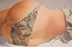 Signed John C. Kacere Photorealist Artist Proof 7 Woman in Snakeskin Underwear