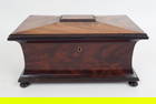 Antique Early 19c English Regency Mahogany Tea Caddy