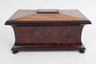 Antique Early 19c English Regency Mahogany Tea Caddy